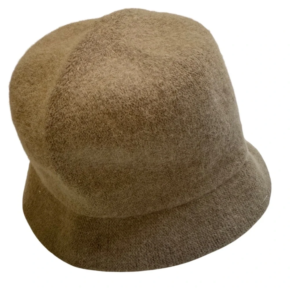 Betmar New York Angora Blend Taupe Cloche Bucket Hat Women's One Size
